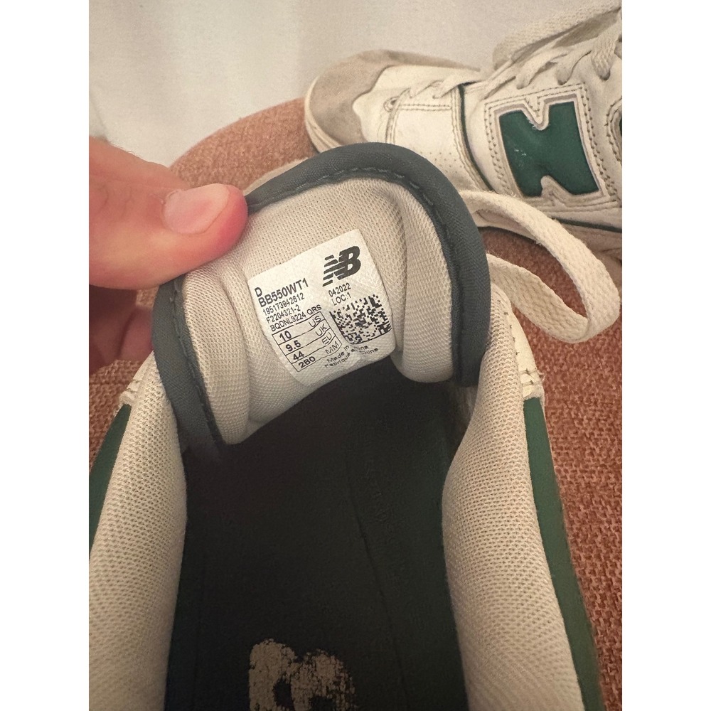 New Balance 550 Mens White Green Sneakers BB550WT1 Low Top Shoes Size 10 - Picture 5 of 6